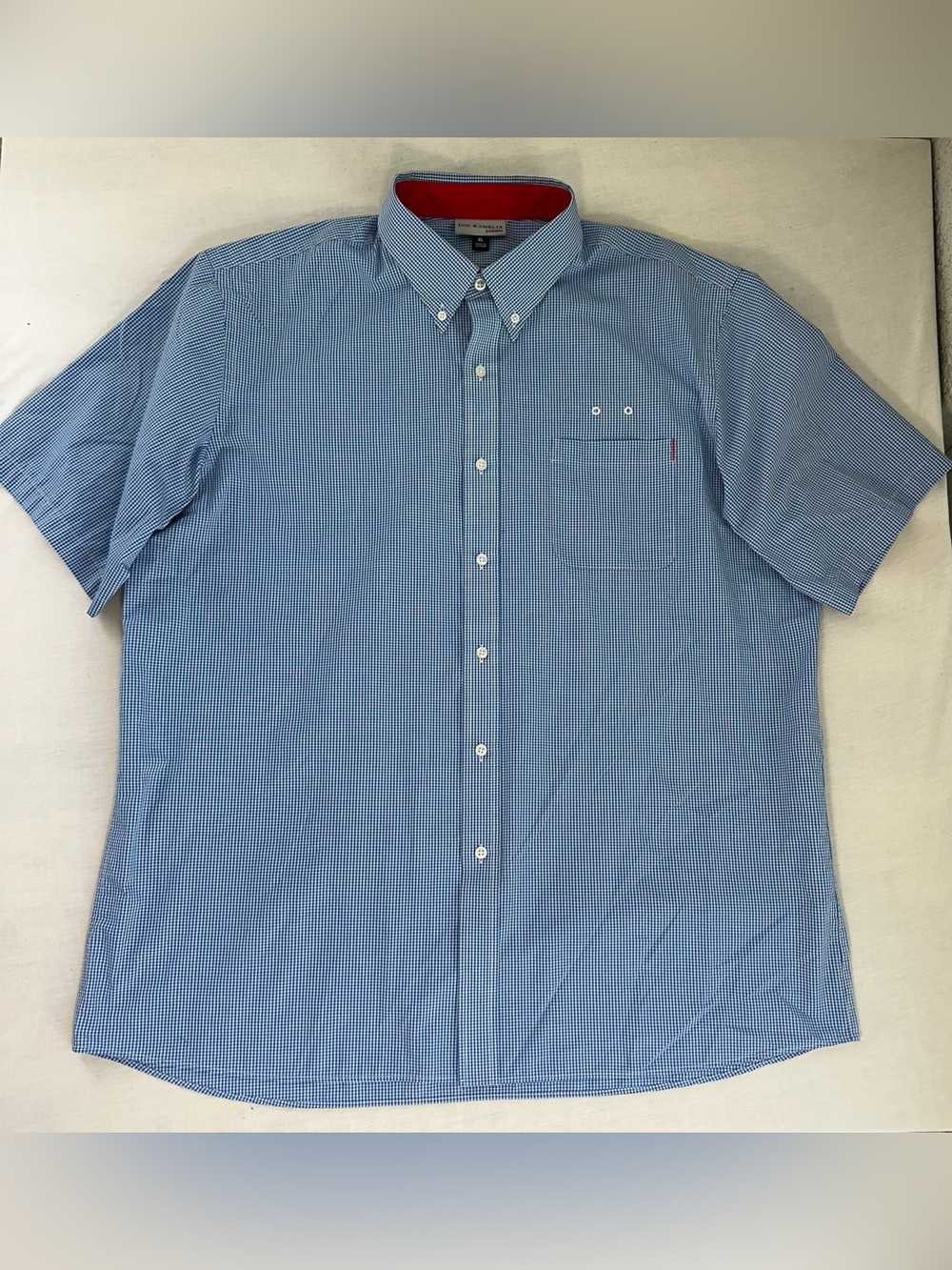 Men's Blue Micro-Check Button-Down Shirt